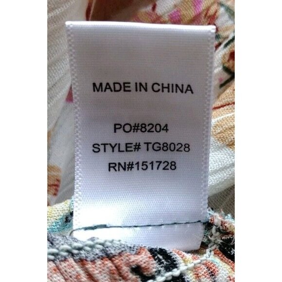 ee some Top Large Floral Elastic Waist Deep V Tie Neck - Picture 8 of 13